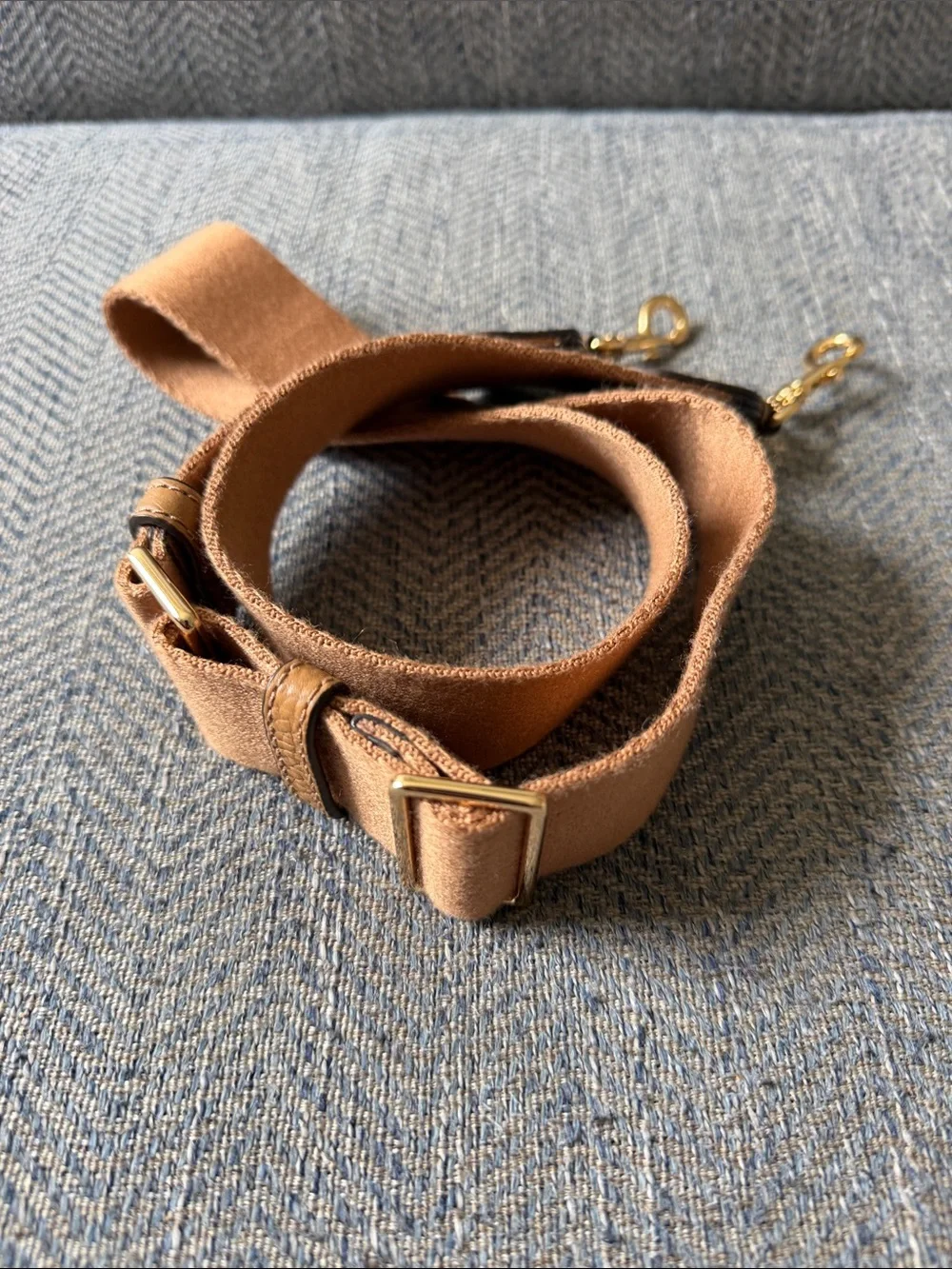 Tory Burch Brown Canvas Leather Trim Replacement Strap